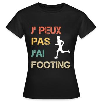 Je peux pas j'ai footing vintage drôle - T-shirt Femme - noir - Devant - AI Model Female 172 dark (172cm)