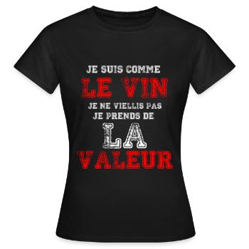 Je Suis Comme Le Vin - T-shirt Femme - noir - Devant - AI Model Female 172 dark (172cm)