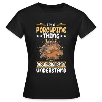 Porcs-épics Cadeau de porc-épic - T-shirt Femme - noir - Devant - AI Model Female 172 dark (172cm)