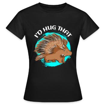 Stachelschwein | Stachelschweine Geschenk - Frauen T-Shirt - Schwarz - Vorne - AI Model Female 172 dark (172cm)