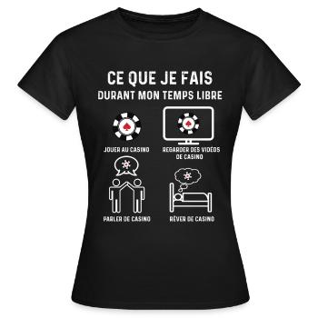 casino temps libre croupier - T-shirt Femme - noir - Devant - AI Model Female 172 dark (172cm)