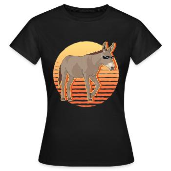 Donkey Donkey Donkey Owner Donkey Lover Gift - Women's T-Shirt - black - Front - AI Model Female 172 dark (172cm)