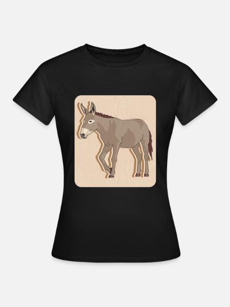 Esel Eselbesitzer Eselchen Eselliebhaber Geschenk - Dame-T-shirt - sort