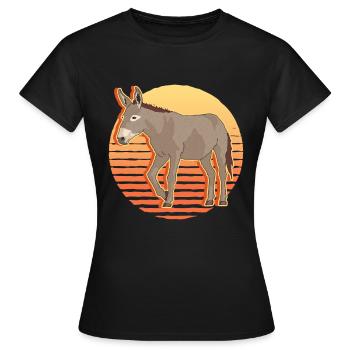 Donkey Donkey Donkey Owner Donkey Lover Gift - Women's T-Shirt - black - Front - AI Model Female 172 dark (172cm)