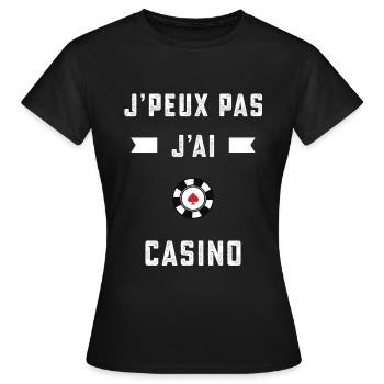 je peux pas j'ai casino croupier cadeau - T-shirt Femme - noir - Devant - AI Model Female 172 dark (172cm)