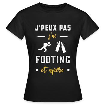 je peux pas j'ai footing apéro humour - T-shirt Femme - noir - Devant - AI Model Female 172 dark (172cm)