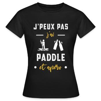 je peux pas j'ai paddle apéro humour - T-shirt Femme - noir - Devant - AI Model Female 172 dark (172cm)