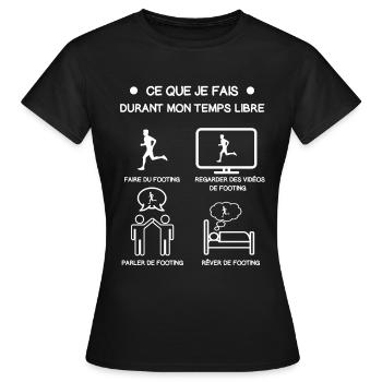 cadeau footing temps libre - T-shirt Femme - noir - Devant - AI Model Female 172 dark (172cm)