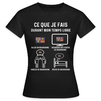 Bourgogne temps libre cadeau - T-shirt Femme - noir - Devant - AI Model Female 172 dark (172cm)