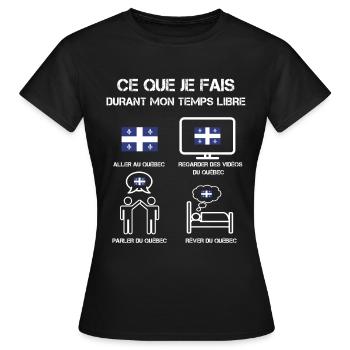 Freizeit Quebec - Frauen T-Shirt - Schwarz - Vorne - AI Model Female 172 dark (172cm)