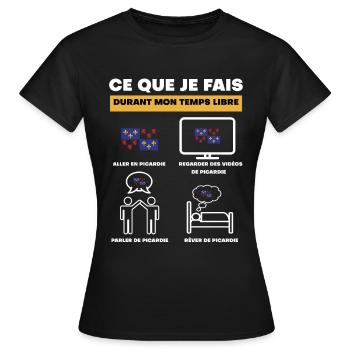 Picardie in der Freizeit - Frauen T-Shirt - Schwarz - Vorne - AI Model Female 172 dark (172cm)