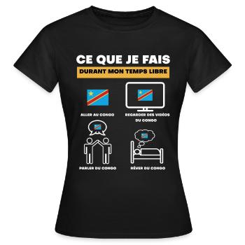 Kongo Kinshasa in der Freizeit - Frauen T-Shirt - Schwarz - Vorne - AI Model Female 172 dark (172cm)