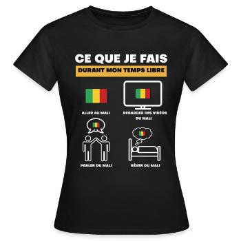 Mali in der Freizeit - Frauen T-Shirt - Schwarz - Vorne - AI Model Female 172 dark (172cm)