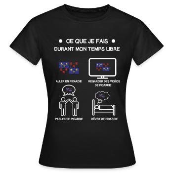 Picardie Geschenk kostenlose Zeitreise - Frauen T-Shirt - Schwarz - Vorne - AI Model Female 172 dark (172cm)