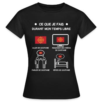 cadeau occitanie temps libre voyage - T-shirt Femme - noir - Devant - AI Model Female 172 dark (172cm)