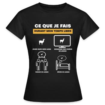 Schenken Sie Lama Freizeit - Frauen T-Shirt - Schwarz - Vorne - AI Model Female 172 dark (172cm)