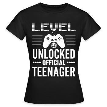 Niveau officiel Teenager 13 débloqué pour les joueurs 13 - T-shirt Femme - noir - Devant - AI Model Female 172 dark (172cm)