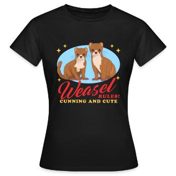 Belette souris belette naine belette cadeau - T-shirt Femme - noir - Devant - AI Model Female 172 dark (172cm)