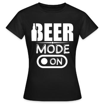 Mode bière sur Mode bière activé - T-shirt Femme - noir - Devant - AI Model Female 172 dark (172cm)