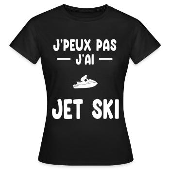Ich kann nicht ich habe Jetski Geschenk Jetskier - Frauen T-Shirt - Schwarz - Vorne - AI Model Female 172 dark (172cm)
