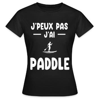 je peux pas j'ai paddle cadeau paddleur - T-shirt Femme - noir - Devant - AI Model Female 172 dark (172cm)