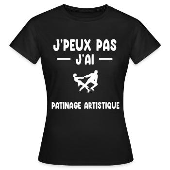 Ich kann nicht, ich Eiskunstlauf, Eiskunstläufer - Frauen T-Shirt - Schwarz - Vorne - AI Model Female 172 dark (172cm)