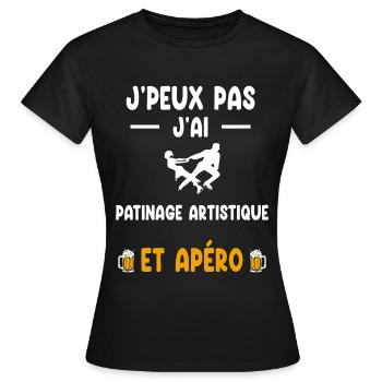 Eiskunstläufer Ich kann nicht Ich Eiskunstlauf Aperitif - Frauen T-Shirt - Schwarz - Vorne - AI Model Female 172 dark (172cm)