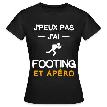je peux pas j'ai footing apéro coureur - T-shirt Femme - noir - Devant - AI Model Female 172 dark (172cm)