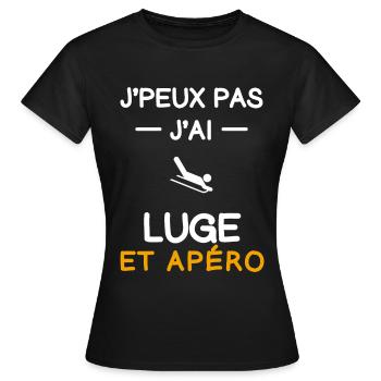 I can't I have sledging aperitif sledding - Women's T-Shirt - black - Front - AI Model Female 172 dark (172cm)