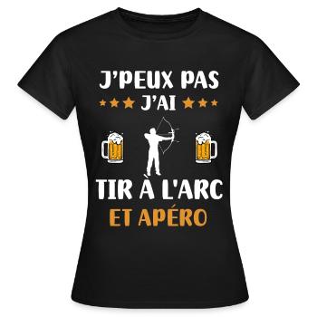je peux pas j'ai tir à l'arc apéro humour cadeau - T-shirt Femme - noir - Devant - AI Model Female 172 dark (172cm)