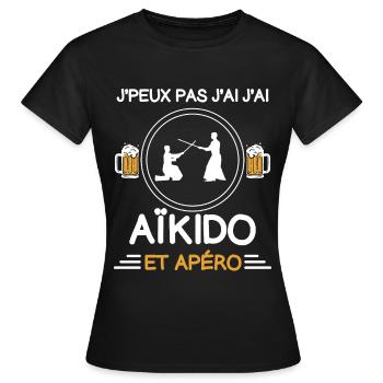 Ich kann nicht Aikido haben Aperitif Aikido - Frauen T-Shirt - Schwarz - Vorne - AI Model Female 172 dark (172cm)