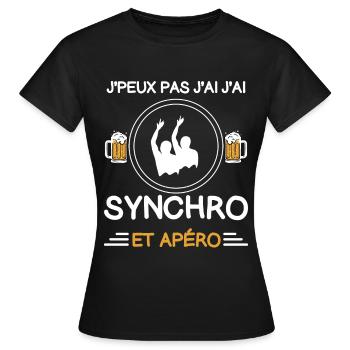 Ich kann keinen Aperitif zum Synchronschwimmen haben - Frauen T-Shirt - Schwarz - Vorne - AI Model Female 172 dark (172cm)