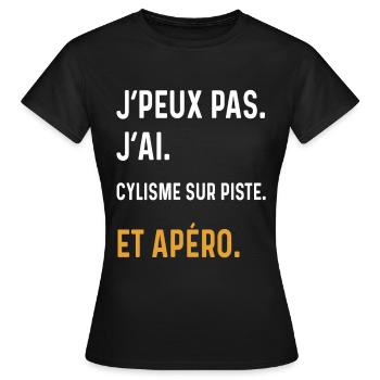 Ich kann nicht Ich bin auf der Strecke geradelt Aperitif Humor - Frauen T-Shirt - Schwarz - Vorne - AI Model Female 172 dark (172cm)