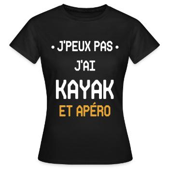 Ich kann kein Kajak und keinen Aperitif haben - Frauen T-Shirt - Schwarz - Vorne - AI Model Female 172 dark (172cm)