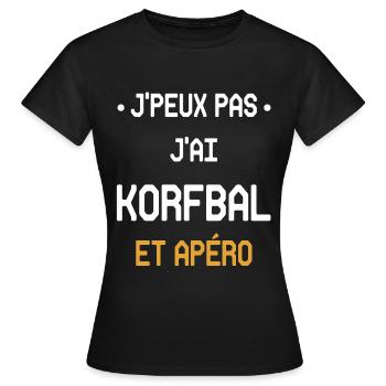 Ich kann kein Korfbal und Aperitif - Frauen T-Shirt - Schwarz - Vorne - AI Model Female 172 dark (172cm)