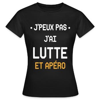 Ich kann nicht, ich kämpfte und Aperitif - Frauen T-Shirt - Schwarz - Vorne - AI Model Female 172 dark (172cm)
