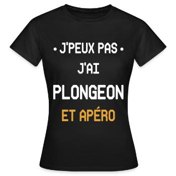 Ich kann keinen Tauchgang und Aperitif - Frauen T-Shirt - Schwarz - Vorne - AI Model Female 172 dark (172cm)