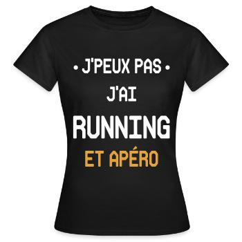 Ich kann nicht laufen und einen Aperitif machen - Frauen T-Shirt - Schwarz - Vorne - AI Model Female 172 dark (172cm)