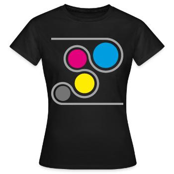 Imprimante CMJN Graphique - T-shirt Femme - noir - Devant - AI Model Female 172 dark (172cm)