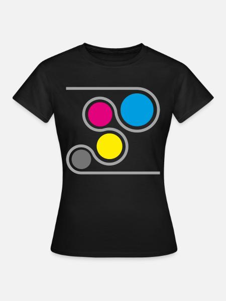 Drucker CMYK Grafik - Frauen T-Shirt - Schwarz