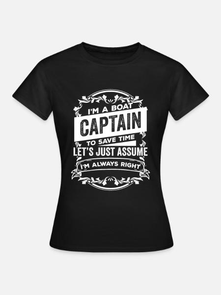 Kapitan Captain Boat Yacht Sailing Skipper Gift - Koszulka damska - czarny