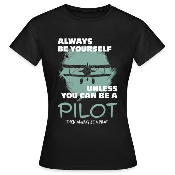 Pilot - Frauen T-Shirt - Schwarz - Vorne - AI Model Female 172 dark (172cm)