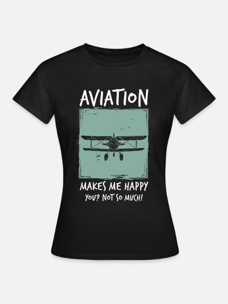 Flugzeug - Frauen T-Shirt - Schwarz