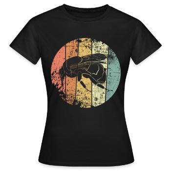 Bourdon retro - T-shirt Femme - noir - Devant - AI Model Female 172 dark (172cm)