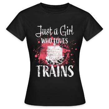 Trains filles de train - T-shirt Femme - noir - Devant - AI Model Female 172 dark (172cm)