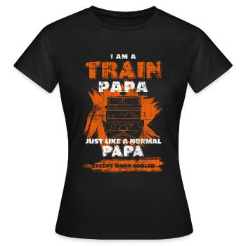 Train de train Papa - T-shirt Femme - noir - Devant - AI Model Female 172 dark (172cm)
