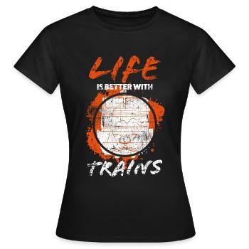 Chemin de fer - T-shirt Femme - noir - Devant - AI Model Female 172 dark (172cm)