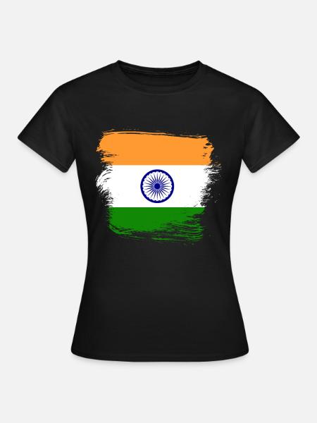 Drapeau indien Inde - T-shirt Femme - noir