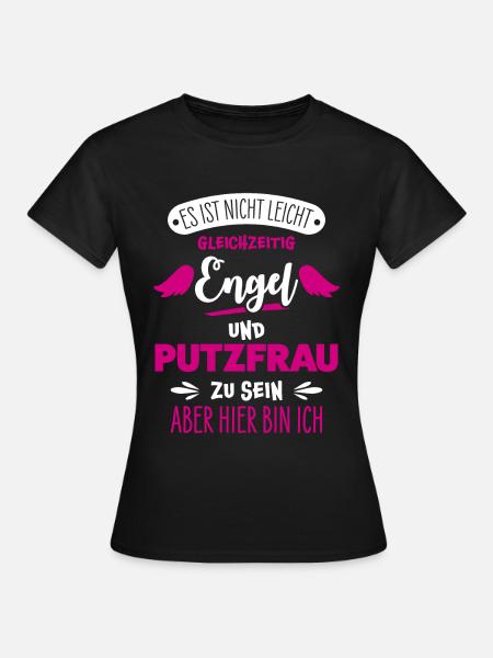 Putzfrau lustig - Frauen T-Shirt - Schwarz