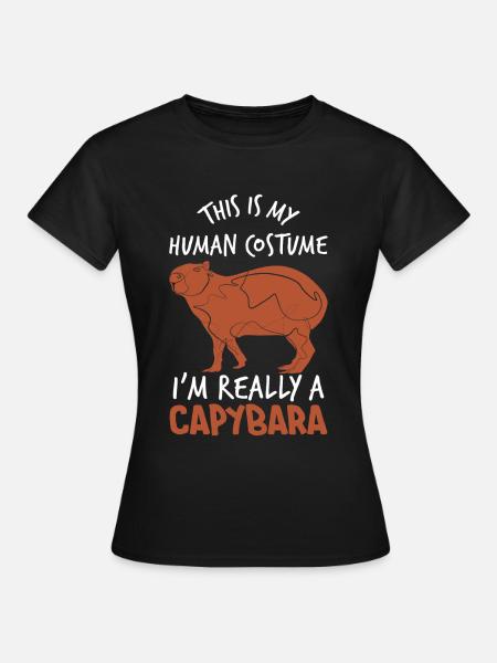 Wasserschwein Capybara Kostüm - Dame-T-shirt - sort